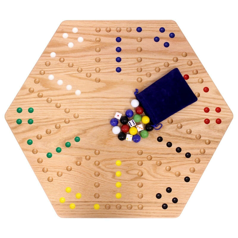 Aggravation Wahoo Marble Board Game, Double-Sided, Hand Painted