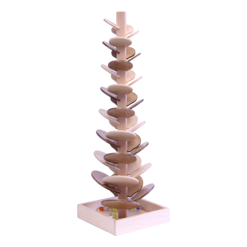 Marble Tree Wooden Toy - Child-Safe Finish - Pack of Marbles Included