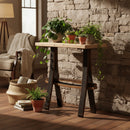 Rustic Wooden Accent or End Table with Wormy Maple Top and Barrel Stave Legs