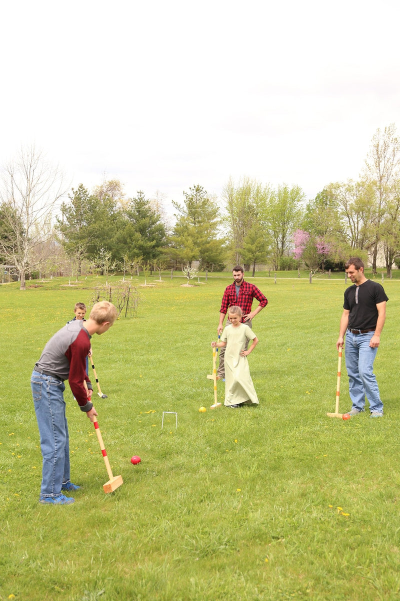 Family Tradition Croquet Set, 8-Player Wooden Croquet Game