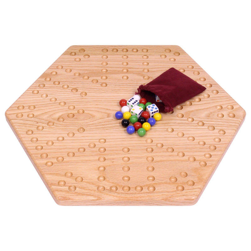 Solid Oak 16" Wide Aggravation Game, Unpainted Holes