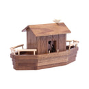 Noah's Ark Wooden Playset with 13 Animals, Removable Roof and Ramp by AmishToyBox.com