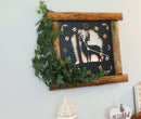 Large Rustic Wall Clock with 16" Analog Display, Pine Log Frame, Metal Wildlife Art Clock Face by AmishToyBox.com