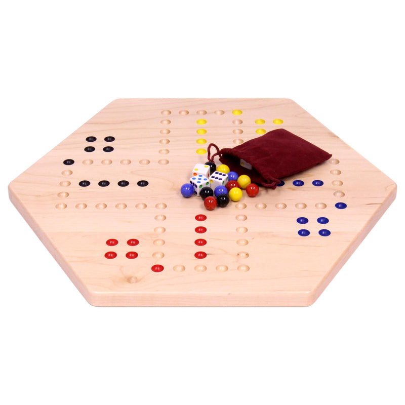 Hand-Painted Wooden Aggravation Game Board (Wahoo), Double-Sided