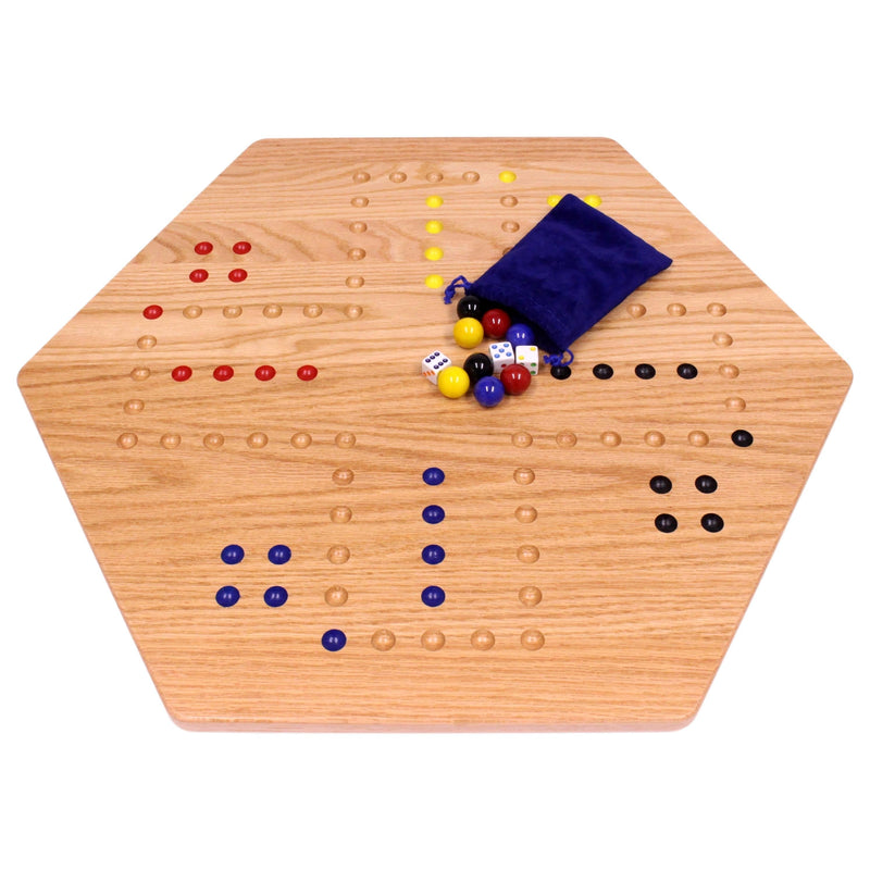 Hand-Painted Wooden Aggravation Game Board (Wahoo), Double-Sided