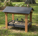 Ground Bird Feeder, Deluxe Fly-Through Covered Feeder for Birds and Squirrels with Screen Mesh Tray