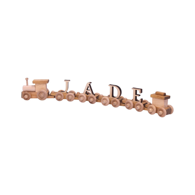 AmishToyBox.com Wooden Name Train Toy, Custom ABC Letter Train, Amish-Made
