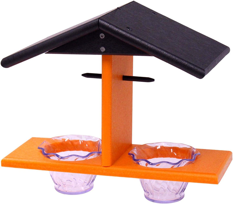 Oriole Bird Feeder, Double-Cup Jelly Oriole Feeder with Pegs for Orange Halves