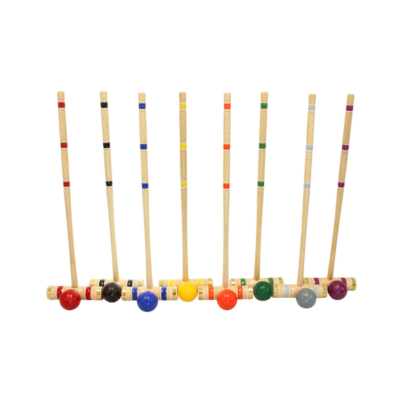 Deluxe 8-Player Croquet Game Set, Wooden Holder or Duffel Carry Bag