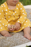 Amish-Made Wooden 3-Ring Baby Rattle Toy - Unfinished Wood - 3-4" Long