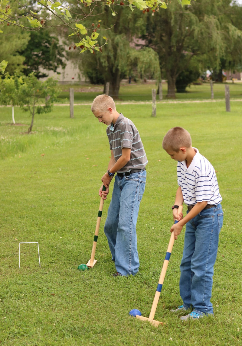 Family Tradition Croquet Set, 8-Player Wooden Croquet Game