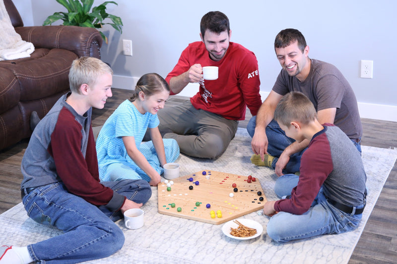 Hand-Painted Wooden Aggravation Game Board (Wahoo), Double-Sided