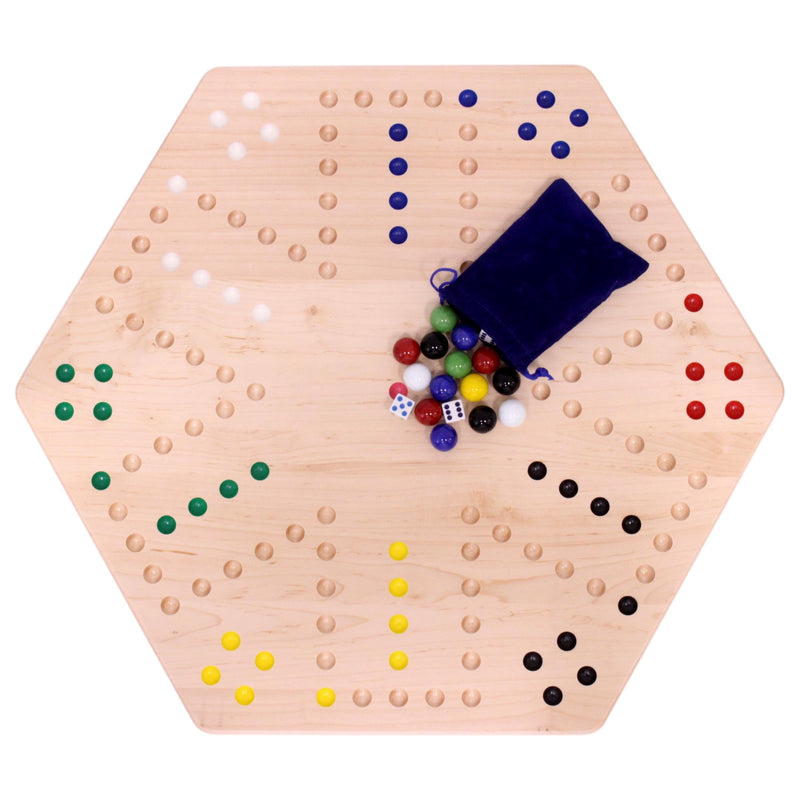 Aggravation Wahoo Marble Board Game, Double-Sided, Hand Painted