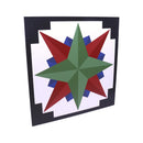 Hand-Painted Barn Quilt Sign - Mariner's Compass "Sailor" Design by AmishToyBox.com