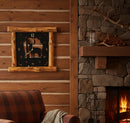 Large Rustic Wall Clock with 16" Analog Display, Pine Log Frame, Metal Wildlife Art Clock Face by AmishToyBox.com