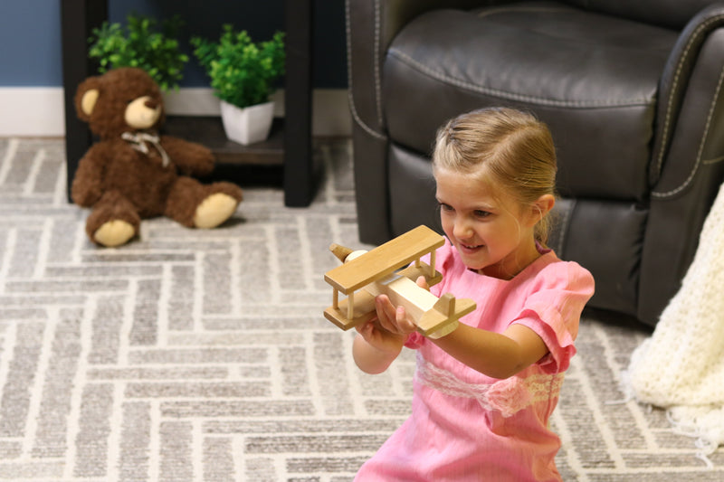 AmishToyBox.com Wooden Toy Airplane With Spinning Propellor, Kid-Safe Finish