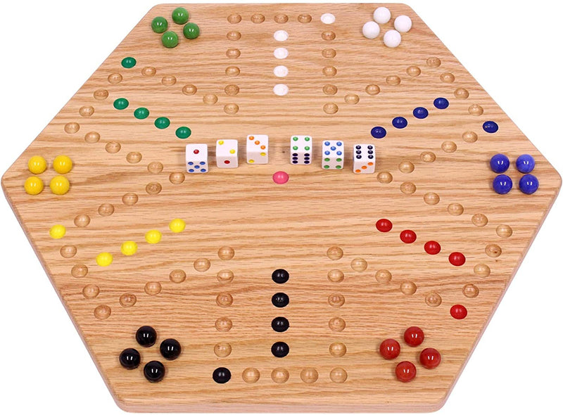 Aggravation Wahoo Marble Board Game, Double-Sided, Hand Painted