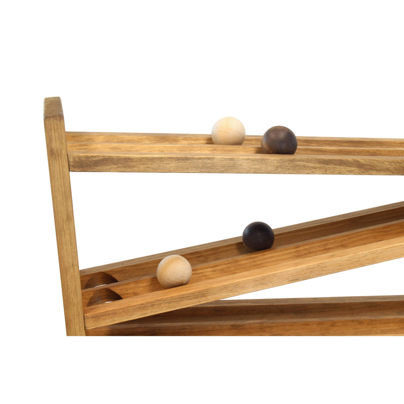 Wooden Ball Roller Racetrack Toy, Amish-Made, with 8 Wooden Balls