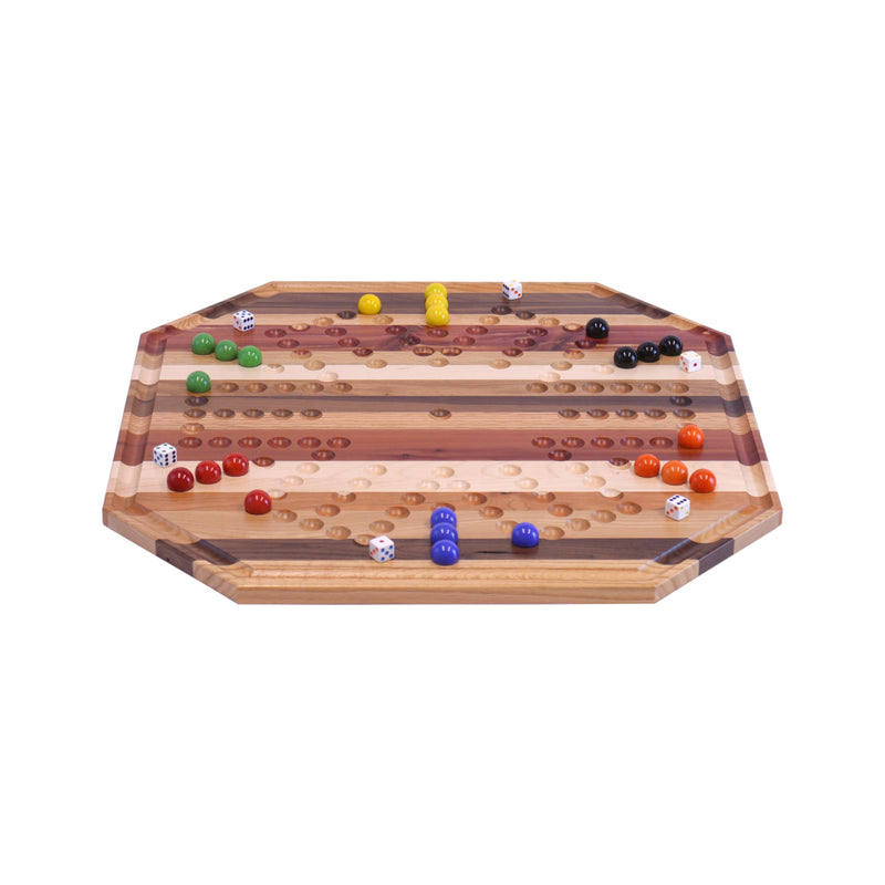 Multi-Wood Aggravation Marble Game Board Set, 24" Wide