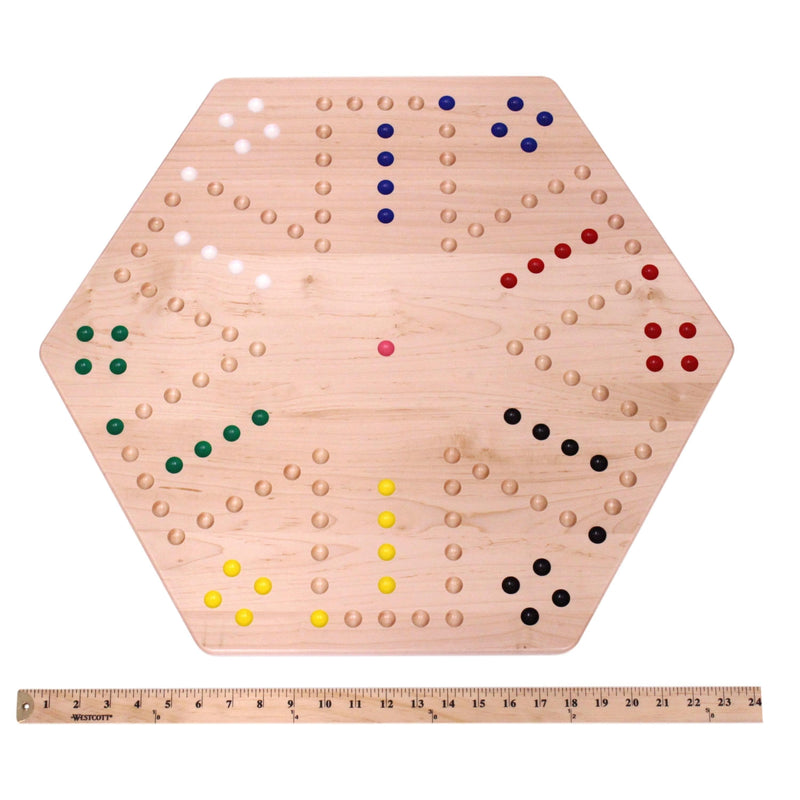 Hand-Painted Wooden Aggravation Game Board (Wahoo), Double-Sided