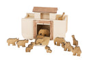 Wooden Noah's Ark Toy with 14 Toy Animals, Amish-Made