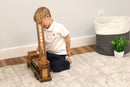 Wooden Toy Ladder Fire Truck, Kid-Safe Finish, Amish Made