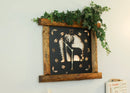 Large Rustic Wall Clock with 16" Analog Display, Pine Log Frame, Metal Wildlife Art Clock Face by AmishToyBox.com