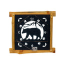 Large Rustic Wall Clock with 16" Analog Display, Pine Log Frame, Metal Wildlife Art Clock Face by AmishToyBox.com