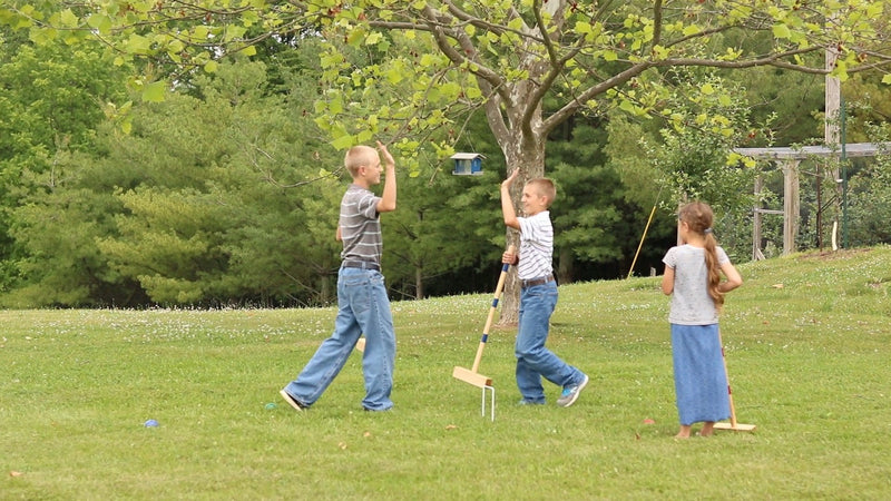 Family Tradition Croquet Set, 8-Player Wooden Croquet Game