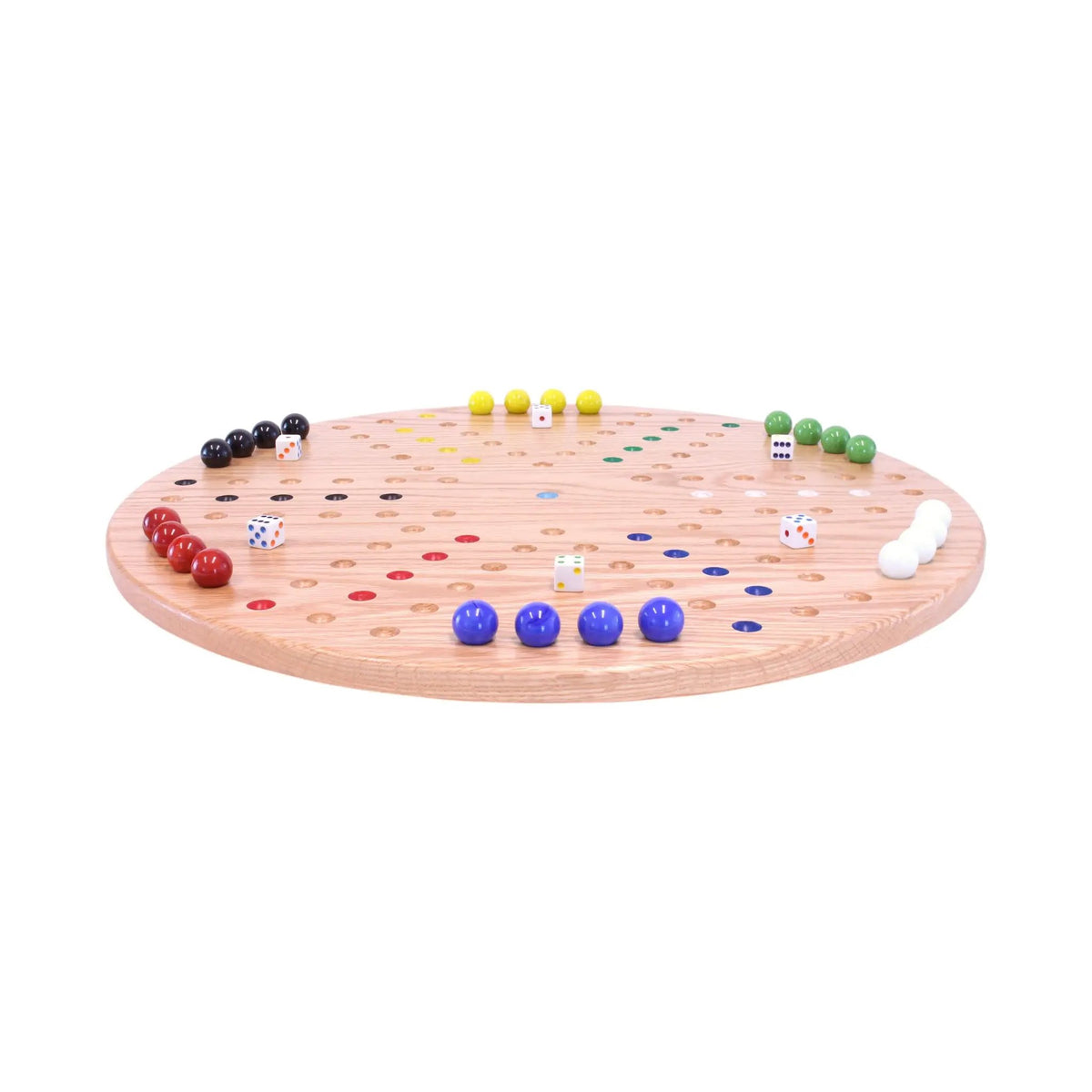 Round Aggravation Game Board Set - Solid Oak Wood - Double-Sided, photo 4 of 12
