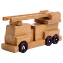 Wooden Toy Ladder Fire Truck, Kid-Safe Finish, Amish Made