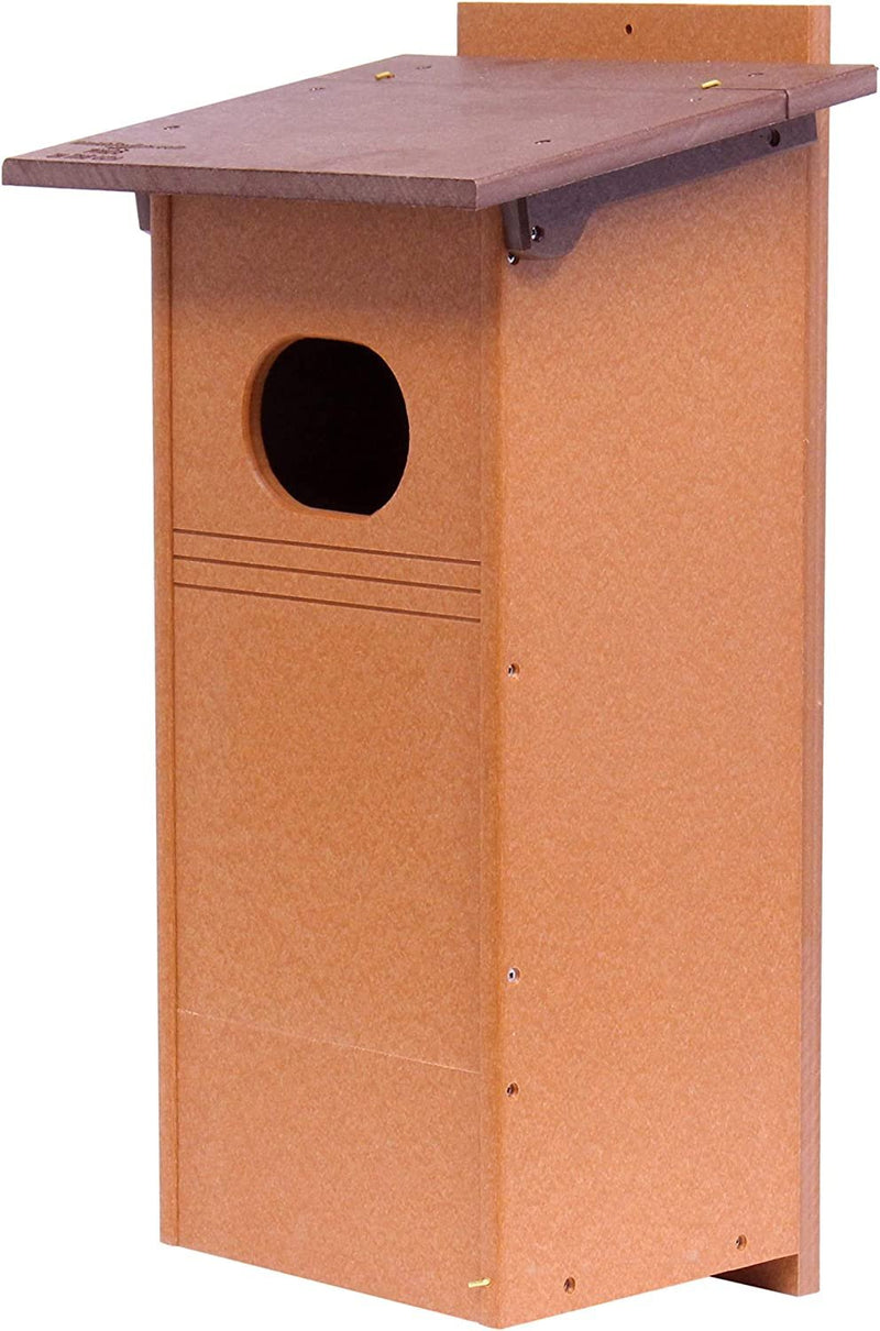 Amish-Made Wood Duck Bird House, Made with Durable Poly Lumber, Post-Mount Design