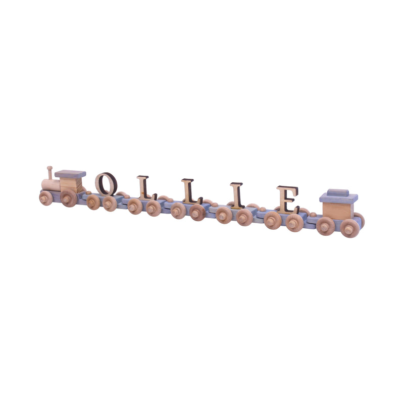 AmishToyBox.com Wooden Name Train Toy, Custom ABC Letter Train, Amish-Made