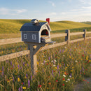 Amish-Made Wooden Mailbox, Dutch Barn Style, Post-Mount
