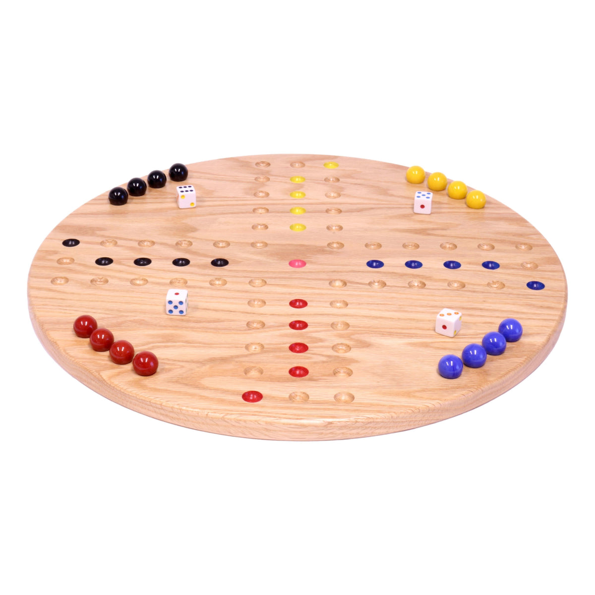 Round Aggravation Game Board Set - Solid Oak Wood - Double-Sided, photo 2 of 12