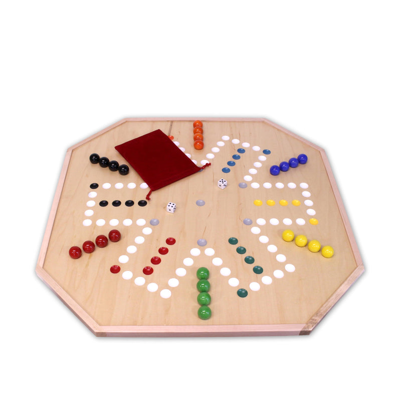 Large 25" Deluxe Wooden Aggravation Marble Game Board, Double-Sided