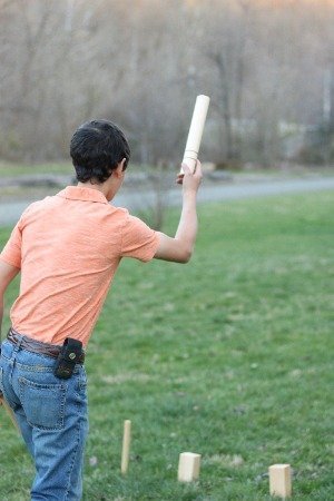 Amish-Made Deluxe Maple Hardwood Kubb Game with Protective Finish