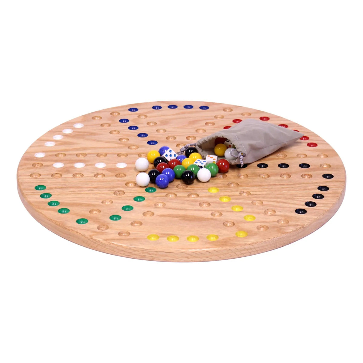 Round Aggravation Game Board Set - Solid Oak Wood - Double-Sided, photo 12 of 12