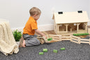 Wooden Skid Loader Toy, Skid Steer with Movable Bucket