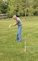 Deluxe Croquet Game Set, 6 Player, Amish-Made, With Wooden Holder