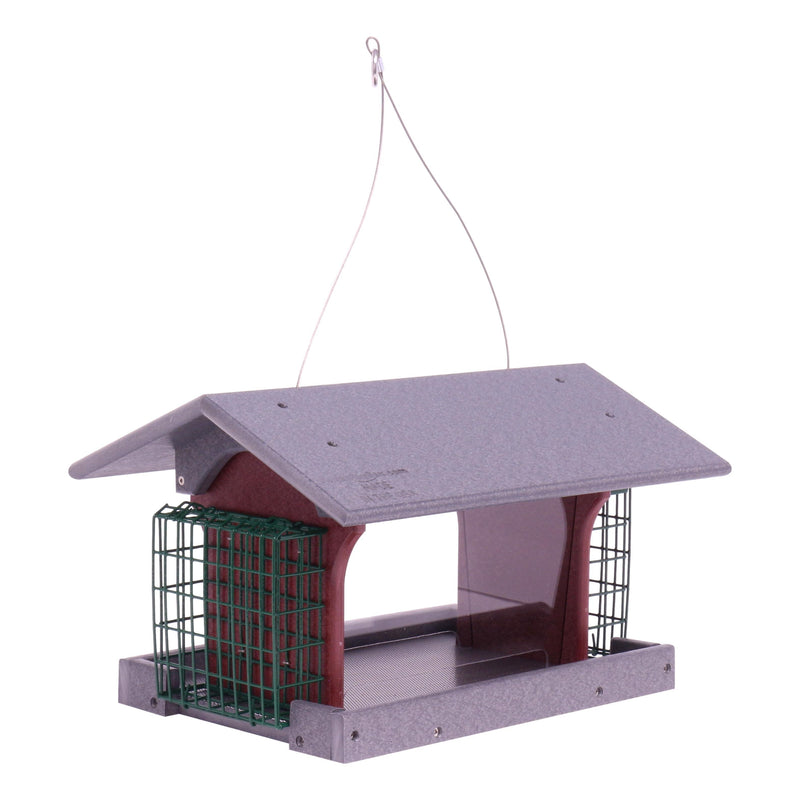 Amish-Made Deluxe Bird Feeder with Suet Holder, Made With Poly Lumber