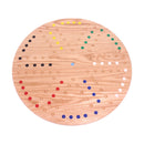 Round Aggravation Game Board Set - Solid Oak Wood - Double-Sided