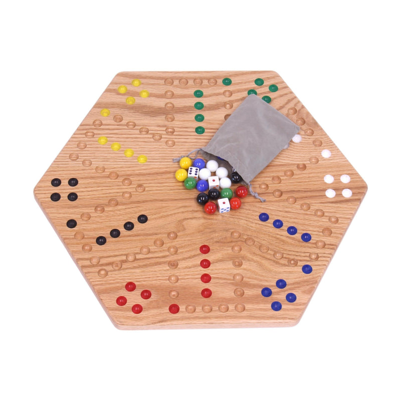 Hand-Painted Wooden Aggravation Game Board (Wahoo), Double-Sided