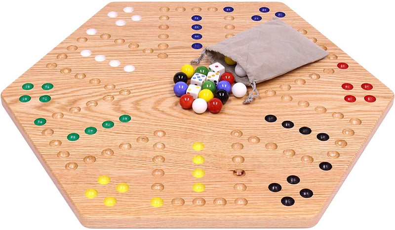 Aggravation Wahoo Marble Board Game, Double-Sided, Hand Painted