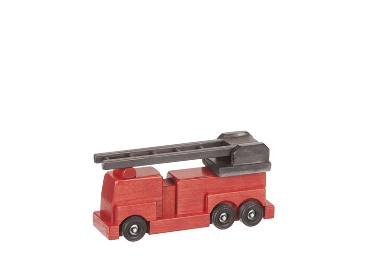 Wooden Toy Ladder Fire Truck, Kid-Safe Finish, Amish Made
