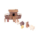 Noah's Ark Wooden Playset with 13 Animals, Removable Roof and Ramp by AmishToyBox.com