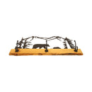 Rustic Coat Rack With 3 Hooks - Pine Wood Coat Hanger with Wilderness Metal Art Silhouette