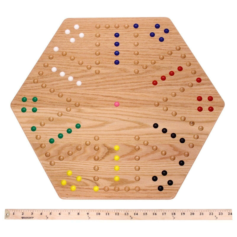Aggravation Wahoo Marble Board Game, Double-Sided, Hand Painted