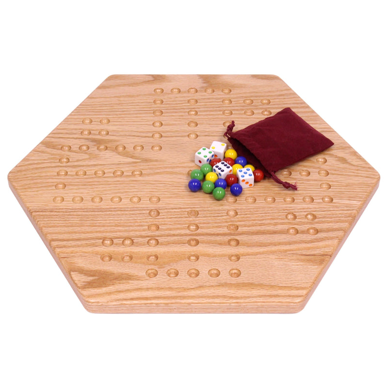 Solid Oak 16" Wide Aggravation Game Board, Unpainted Holes, Double-sided
