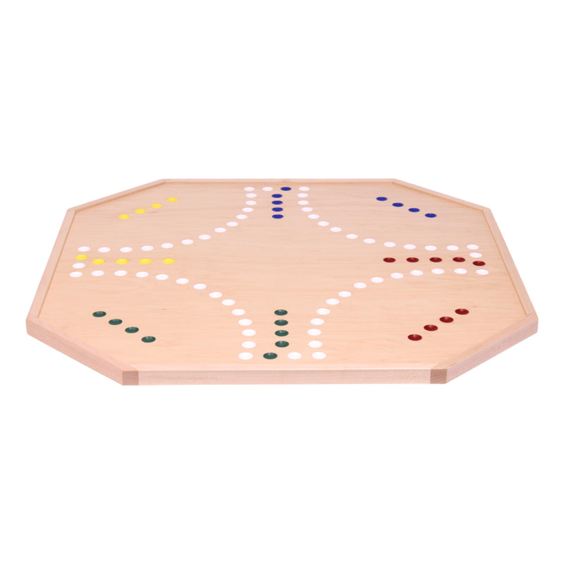 Wooden Marble Chase Board Game Set - 25" Wide Board - Double-Sided